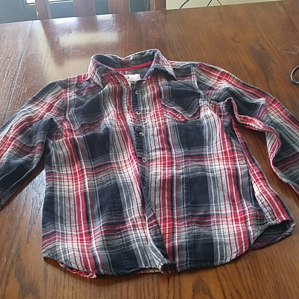 Plaid button up, girls' size L